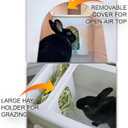 HOP Rabbit Litter Box, Less Mess with Built-in Hay Feeder Designed for Rabbits/Bunnies. Includes Removable Cover and Pan. BPA-Free and Dishwasher Safe. Cat, Guinea Pig and Chinchilla Friendly Too.