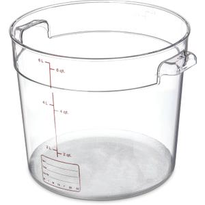 Carlisle FoodService Products Storplus Round Food Storage Container with Stackable Design for Catering, Buffets, Restaurants, Polycarbonate (Pc), 6 Quart, Clear