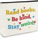 2 x Bookworm Makeup Bag Book Lover Gifts for Women Librarian Bookish Readers Cosmetic Bag Book Club Gift Birthday Graduation Gifts for Books Lover Teacher Friends Daughter Zipper Travel Toiletry Pouch