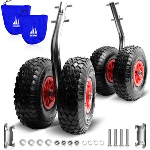 Launch Wheels - Inflatable Boat Launch Wheels Fits Any Transom, Dinghy, Jon Boat