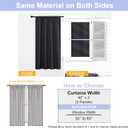 Simplebrand Ava Halloween Black Blackout Curtains for Bedroom, 2 Panels Set, 72 Inch Length, Privacy Thermal Insulated Rod Pocket Window Curtains for Patio French Door, W40 x L72 Inch