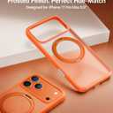 TORRAS Upgraded 360 Magnetic Stand for iPhone 17 Pro Max Case with Camera Control, Fit for MagSafe with Ring, Mil-Grade Protection, Translucent Slim for iPhone 17 ProMax Case Ostand, Neon Orange