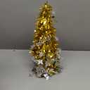 Libima 20 Pcs 10 Inch Mini Tinsel Christmas Tree Artificial Sequins Tabletop Christmas Tree Glitter Metallic Small Xmas Trees Miniature Xmas Trees for Home Office Desk Holiday Party Decor(Gold)