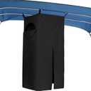 Tuszom Heavy Duty 600D Privacy Tent for Boat, Heavy Duty Hanging Changing Room for Bimini Top with Storage Bag, Portable Privacy Station for Pontoons (27" W x 30" D x 72" -84" H, Black)