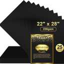25 Pcs Black Poster Board 22" x 28" Paper Bulk, ROOKEA 250 GSM Vision Poster Boards for School Arts Craft Projects Presentations Drawing Scrapbooking Blank Graphic Display