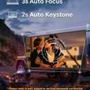 Built-in Battery Portable Projector with WIFI and Bluetooth, Built-in Stand 270 Tilt, 3ft Short Throw for 150" Display, 1080P Supported & 350 ANSI, for Home Outdoor Ceiling and Floor Movie Watching (Black)