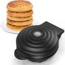 CROWNFUL Mini Waffle Maker, 4" Chaffle Maker with Compact Design, Easy to Clean, Non-Stick Surface, Recipe Guide Included, Perfect for Breakfast, Dessert, Sandwich, or Other Snacks (Bright Black)