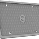 Rightcar Solutions Silicone License Plate Frame Rust Proof, Rattle Proof, Weather Proof Universal License Plate Holder for Front Or Rear, Street Legal, No Obstruction - Grey