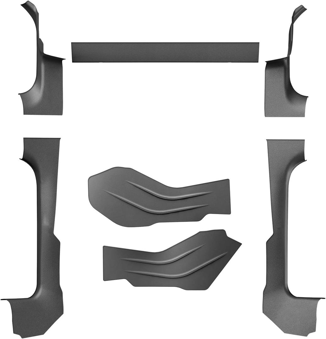 LUCKEASY 7PCS for Tesla Model 3 Highland 2026 2025 2024 Front Rear Door Threshold Strip Center Console Lower 2nd Row Seat Lower Protector Anti-dust Pads TPE for Tesla Model 3 Accessories Black