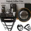 Reusable 4 Cone Coffee Filter, Permanent Filter Basket for 8-12 Cup Coffee Makers, Filter #4 Cone Coffee Filter for Brew Coffee Maker, Permanent Filter for Coffee Bar Brewer Accessories, 2 Packs