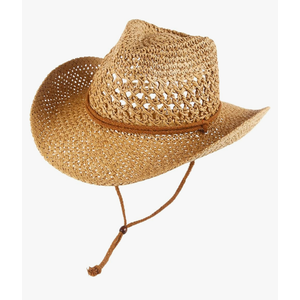 Women Straw Cowboy Hat Wide Brim Sun Hat Cowgirl Summer Western Cowboy Hat for Travel Outdoor Family Hat for Men
