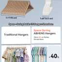 ABHENG Plastic Kids Hangers, Pack of 60, Ultra Slim Closet Hangers, Non-Slip, Space-Saving, Sturdy, 14" W x 7" H (for Children Aged 7-12 Years), White, UAPY0760W