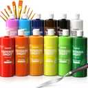 Washable Finger Paint Set, 12 Colors Toddler Paint Set(16.9 oz), Non-Toxic Paint for Hand and Feet, Mess Free Finger Painting Art Supplies for Kids, Preschool Learning Gifts, Tempera Paint in Bulk for Art, Craft, DIY