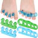 Dr. JK- ToePal Gel Toe Separator, 4 Pairs, Toe Spacers, Bunion Corrector, Green & Blue, Christmas Gifts