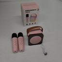 deAO Karaoke Machine for Kids Adults,Portable Bluetooth Speaker with 2 Wireless Microphones, Fun Voice Changing Function-Toys for 3+ Years Old Girl Boys Birthday Gifts (Pink)