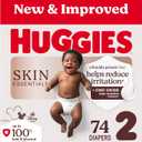 Huggies Size 2 Diapers, Skin Essentials Baby Diapers, Size 2 (1218 lbs), 74 Count