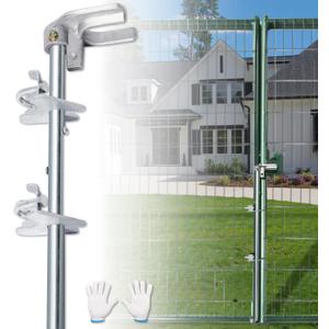Podoy 36" Chain Link Drop Rod for Double Gate,Heavy Duty Pull Style Latch for 1-3/8" Chain Link Fence Frame,Rust-Resistant Galvanized Steel Chain Link Fence Gate Latch