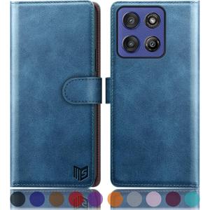 SUANPOT Compatible with G Stylus 5G 2025 Wallet case with RFID Blocking Credit Card Holder,Flip Book PU Leather Protective Cover Women Men for Stylus 5G 2025 Phone case Sky Blue