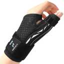 NEENCA Thumb Wrist Brace Support For Women&Men,Thumb Spica Splint For Night Support,Pain Relief For Trigger Thumb,CMC,De Quervains Tenosynovitis,Arthritis. (Black, Large, Left Hand)