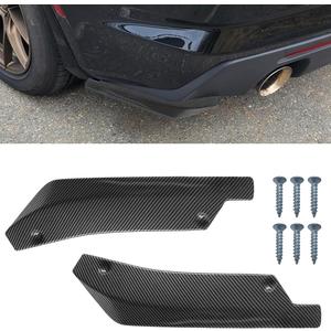 YoRise 2PCS Car Rear Bumper Lip Splitter Canard Diffuser, Universal Car Side Fenders Skirt Protector Decoration with Screws, Automotive Exterior Body Kit for Cars(CarbonFiber)