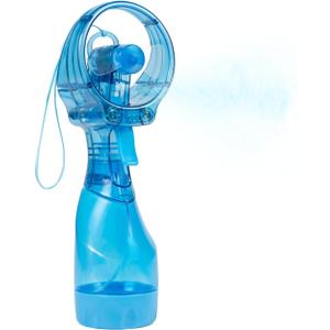O2COOL Deluxe Handheld Battery Powered Water Misting Fan with Wrist Wrap (Aqua - Light Blue)