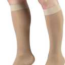 Truform Sheer Compression Stockings, 15-20 mmHg, Women's Knee High Length, 20 Denier, Nude, Medium