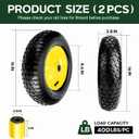 Taifa 2 PCS 16" Pneumatic Rubber Replacement Tires and 4.80/4.00-8" Wheels with 5/8" Bearings, Inflated Air Wheel for Garden Cart/Hand Truck/Trailers/Dolly/Wheelbarrow/Wagon/Trolley etc., 16x400-8Air-5/8'' Bearing-2 PCS