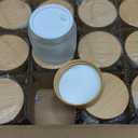 2oz Jars with Lids, Hoa Kinh 24 Pack Frosted Glass Jars with Woodgrain Lids Empty Cosmetic Containers Round Airtight Glass Jar with Inner Liners and Lid for Storing Lotions, Powders, and Ointments