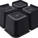 ANNKUT Bed Risers 6 Inch Heavy Duty, Furniture Risers for Bed Desk Table Sofa Couch ，Oversized Bed Lifts Risers, Support up to 5000 Lbs(4 Pack Black)