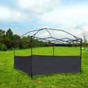 2pcs Half Sidewalls Panel for Pop Up Canopy Gazebo Tent Shelter 10'x10', 10'x15', 10'x20' Vertical Leg, 2 Black Half Walls Only