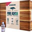 Acacia Wood Cutting Board for Kitchen, 15.7 x 10.2 Inch (ExtraThick 1.6") Wooden Chopping Board for Meat, Cheese, Charcuterie Boards with Handles. Premium Quality Butcher Block (Oil & Plate Included)