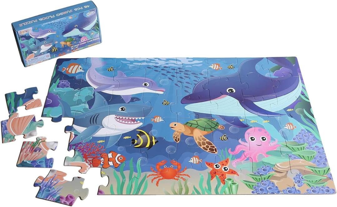 Underwater Floor Puzzle for Kids 3-5: 48 Large Pieces for Children Ages 4-8 - Learning & Eductional Jigsaw Puzzle for Toddler's Gift & Family Activities