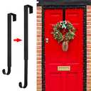 GP Life Wreath Hanger for Front Door, Adjustable from 15 to 25 Inches Hanger, 20 lbs Larger Door Upgrade Christmas Fall Wreaths Decorations Hook (Black)