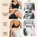 Popilush Bras for Women No Underwire Supportive Push Up Bralettes Wireless Full Coverage Plus Size T-Shirt Bra (Black, L)