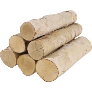 6 Pack Birch Logs for Fake Fireplace Decorative White Birch Branches Logs Unfinished Natural Wood DIY Crafts for Indoor Home Decoration Electric Fireplace Decor (3.2"-4" Dia.)
