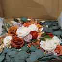 Burnt Orange Wedding Arch Flowers, Artificial Flowers for Wedding Welcome Signs and Autumn Weddings Reception Ceremony Decoration, Fall Flowers Decor (Set of 2)