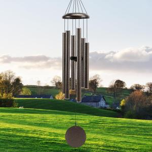 Large 40" Wind-Chimes-Outdoor-Deep-Tone, Soothing Melodic Tones Windchimes, Wind Chimes for Outside, Brown Memorial Wind Chime Best Gift for Mom Women Grandma Neighbors