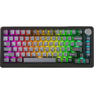 DrunkDeer A75 Pro Rapid Trigger Silent Magnetic Switch Mechanical Gaming Keyboard ANSI Adjustable Actuation RGB PBT Keycap 75% TKL 82Keys Wired Cherry Profile USB with Knob