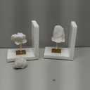 AMOYSTONE Amethyst Bookends for Heavy Books Decorative Marble Book Ends Stone Purple Non Skid Shelves Decor 1 Pair 5LBS