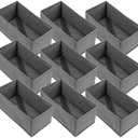 Foldable Drawer Organizers Foldable Storage Bins – Clothing Drawer Organizer for Clothes, Dark Grey (10.6"x5.5"x4.3", Non-Woven Fabric)