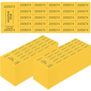 Kosiz 1000 Sheets 25 Bid Raffle Ticket Sheets Chinese Auction Tickets Numbers for Basket Events and Silent Auctions (Yellow)