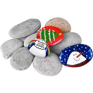 River Rocks for Painting 10 Pcs Large 2-3 Inch Flat Smooth Painting Stones Craft Rock to Paint for Kids Crafts Painting Bulk