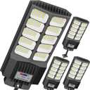 Solar Street Light, Dusk-to-Dawn Waterproof LED Solar Street Lights Outdoor with Pole Mount,9000W IP67,7000K, High Lumen Outdoor Lighting for Driveway, Farm, Street & Parking