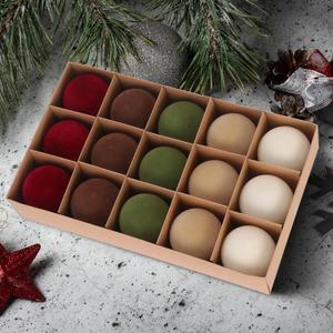 15 Pcs Velvet Christmas Ornaments,Flocked Christmas Ornaments,3.15inch Velvet Christmas Balls Bulk,Neutral Flocked Ornaments,Christmas Ball Ornaments for Xmas Tree Home Holiday Decors (Multicolor)