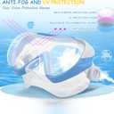 Kids Swim Mask - Ultimate 180 Kids Swim Goggles Anti-Fog Child Diving Mask Leak-Proof Kids Goggles with Nose Cover and Fabric Strap for Ages 4-14 for Swimming, Snorkeling Diving, Blue 