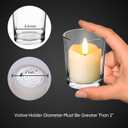 Homemory Flameless Votive Candles with Timer, 2" x 2" Real Wax, 400+Hour Realistic Black Wick Battery Operated Candles, Set of 6 for Wedding, Party and Holiday Decoration (Battery Included)