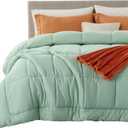 Bedsure Comforter Duvet Insert - Quilted Comforters Oversized King Size, All Season Duvet, GentleSoft Down Alternative Bedding, with 8 Tabs, Gifts for Women, Sage Green, Oversized King 116x98 Inches