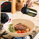 SWEET VIEW 1Pc Olive Oil Dispenser and Oil Sprayer 16oz/470ml Glass Light-Proof Oil Pourer for Kitchen, Air Fryer, Cooking, Salad, and BBQ (Black&Black)