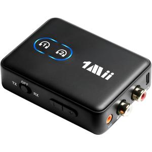 1Mii RCA Bluetooth 5.3 Adapter for TV, 3.5mm AUX Bluetooth Transmitter Receiver for 2 AirPods or Headphones, Home Stereo, Speakers, Projector, Treadmills, PC, with Volume Control, aptX Low Latency