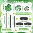 3 Pcs Large St Patrick's Day Shamrock Wooden Block Set Wood Clover Standing Table Sign Irish Decor Clover Table Centerpieces Irish Shamrocks Ornaments for Home Farmhouse Office Kitchen(Stylish)